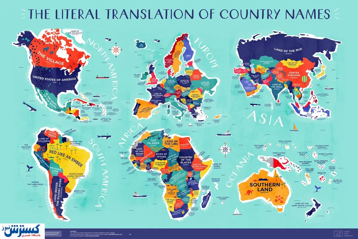 آیا معنای اسم کشورها را می‌دانید؟