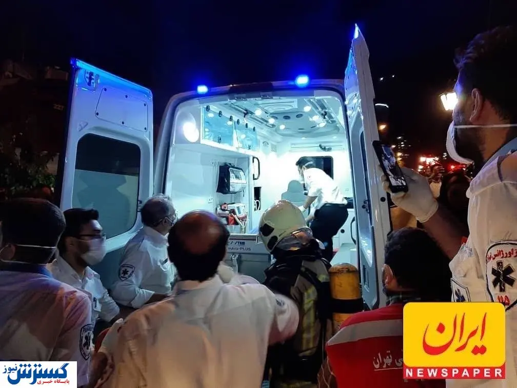 نجات ۱۵ نفر از کادر درمانی در انفجار شمال تهران+فیلم