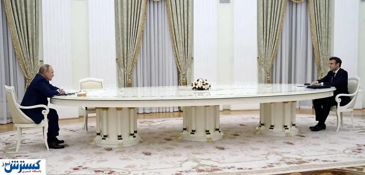 بی احترامی عجیب پوتین به ماکرون + عکس