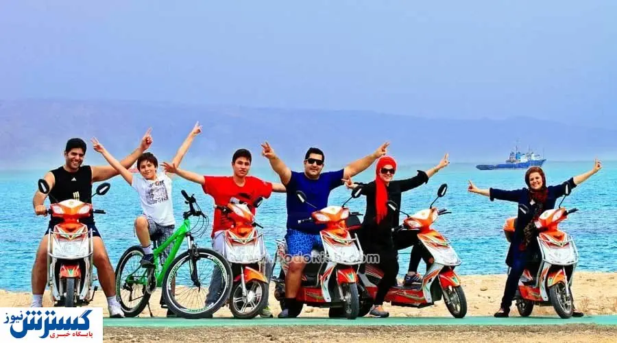 بلبشوی موتور های شارژی در جزیره کیش + عکس