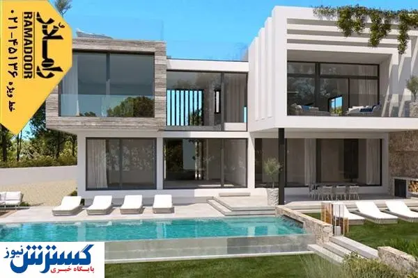 نمای شیشه‌ای ویلا