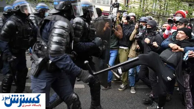درگیری شدید بین پلیس و معترضان در پاریس