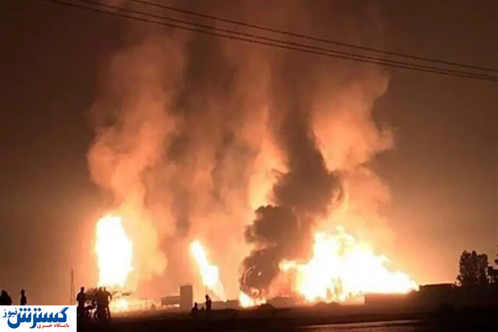 آتش سوزی و انفجار بزرگ در بندر