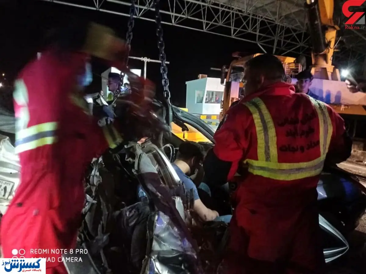 تصادف مرگبار تریلی با پژو + عکس