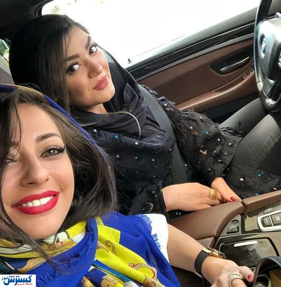 تیپ سرخ پوستی و جالب نفیسه روشن در کنار دو مرد+عکس