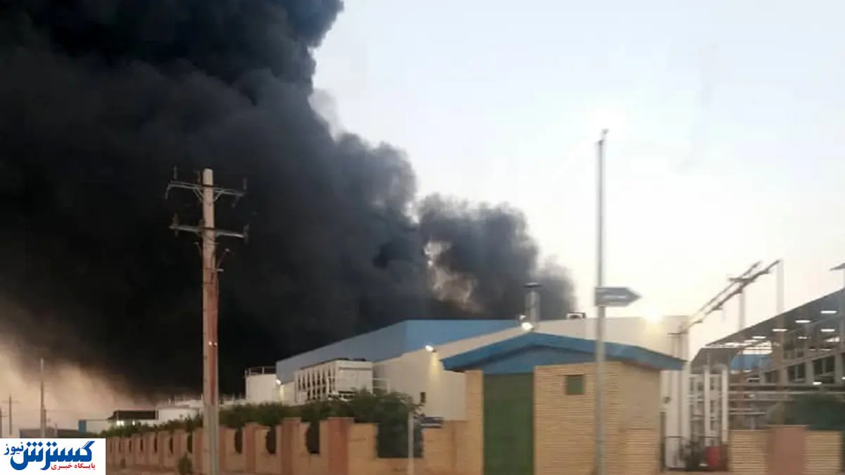 آتش سوزی بزرگ در شرکت طبیعت زرندیه + تصاویر