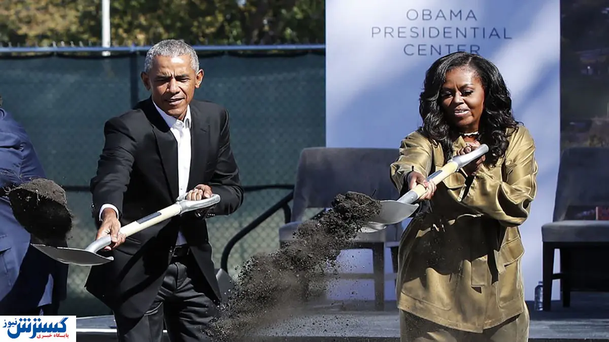 بیل زنی اوباما و همسرش در برابر دوربین ها + عکس