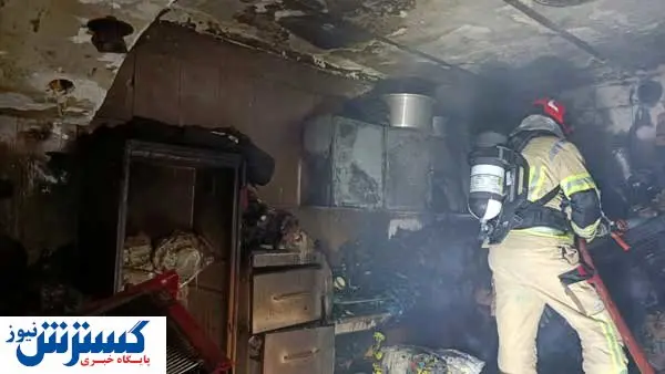 آتش سوزی  خانه ای ۵ طبقه در محله افسریه تهران