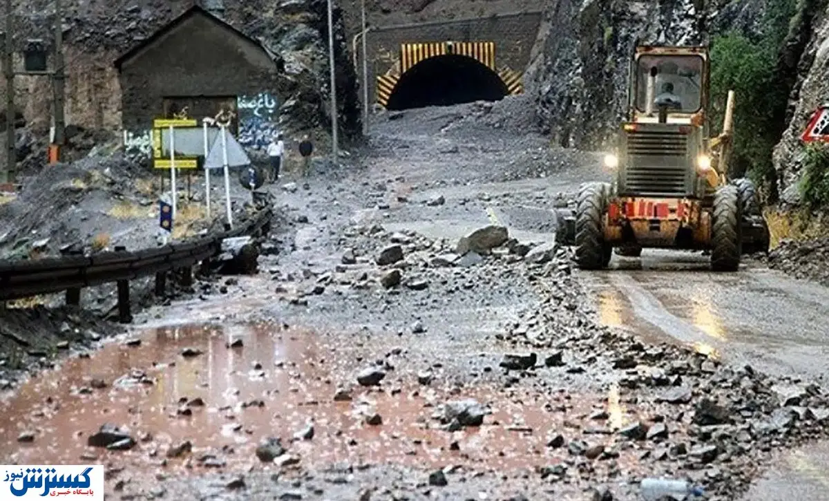 خطر ریزش سنگ در محور کندوان