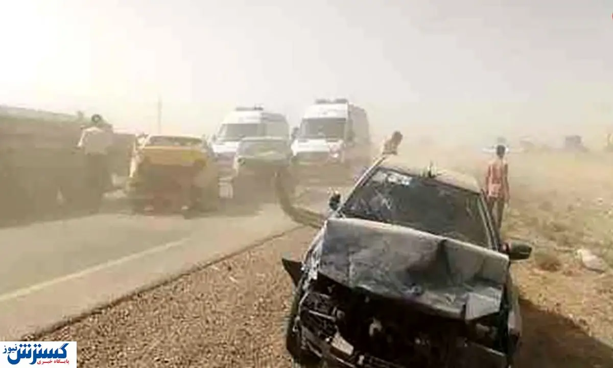 تصادف زنجیره ای وحشتناک در بیرجند + عکس