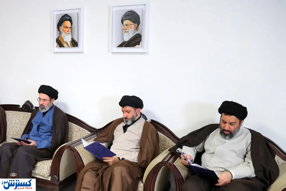 فرزندان آیت الله خامنه ای در دفتر حزب الله حاضر شدند +تصاویر