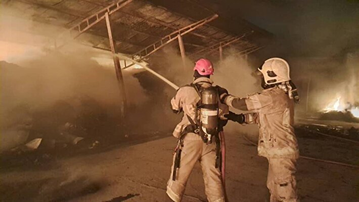 آتش سوزی گستره در جاده ورامین ؛ چه خبر شده ؟ + عکس