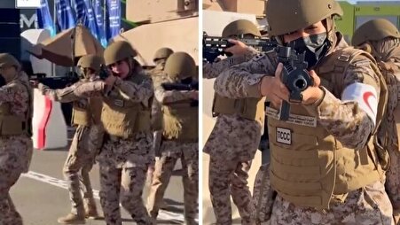 حضور زنان مسلح در ارتش عربستان سعودی + فیلم