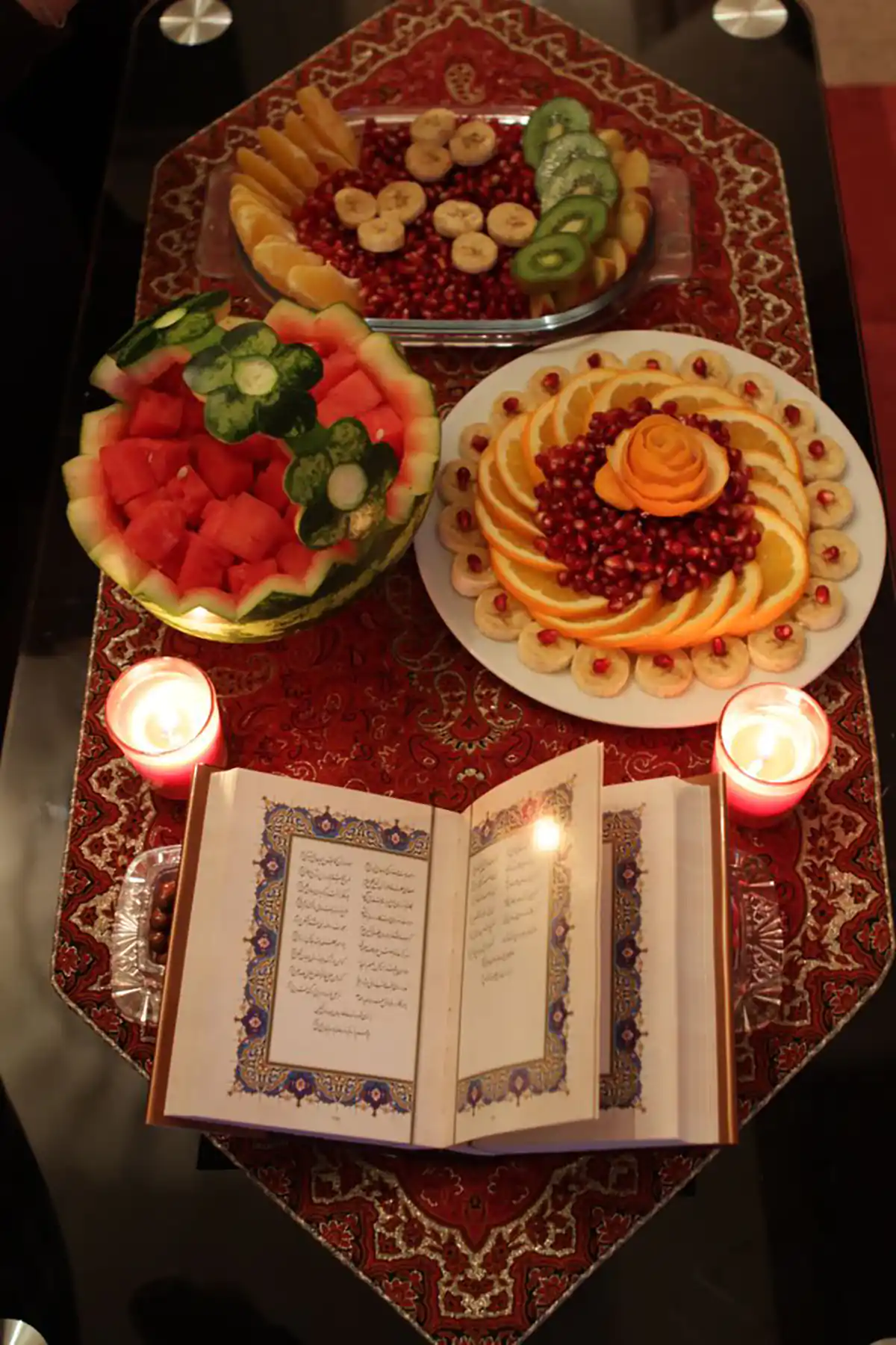 ایده های یلدایی جذاب و آسان | میوه آرایی و تزئین سفره یلدا + فیلم