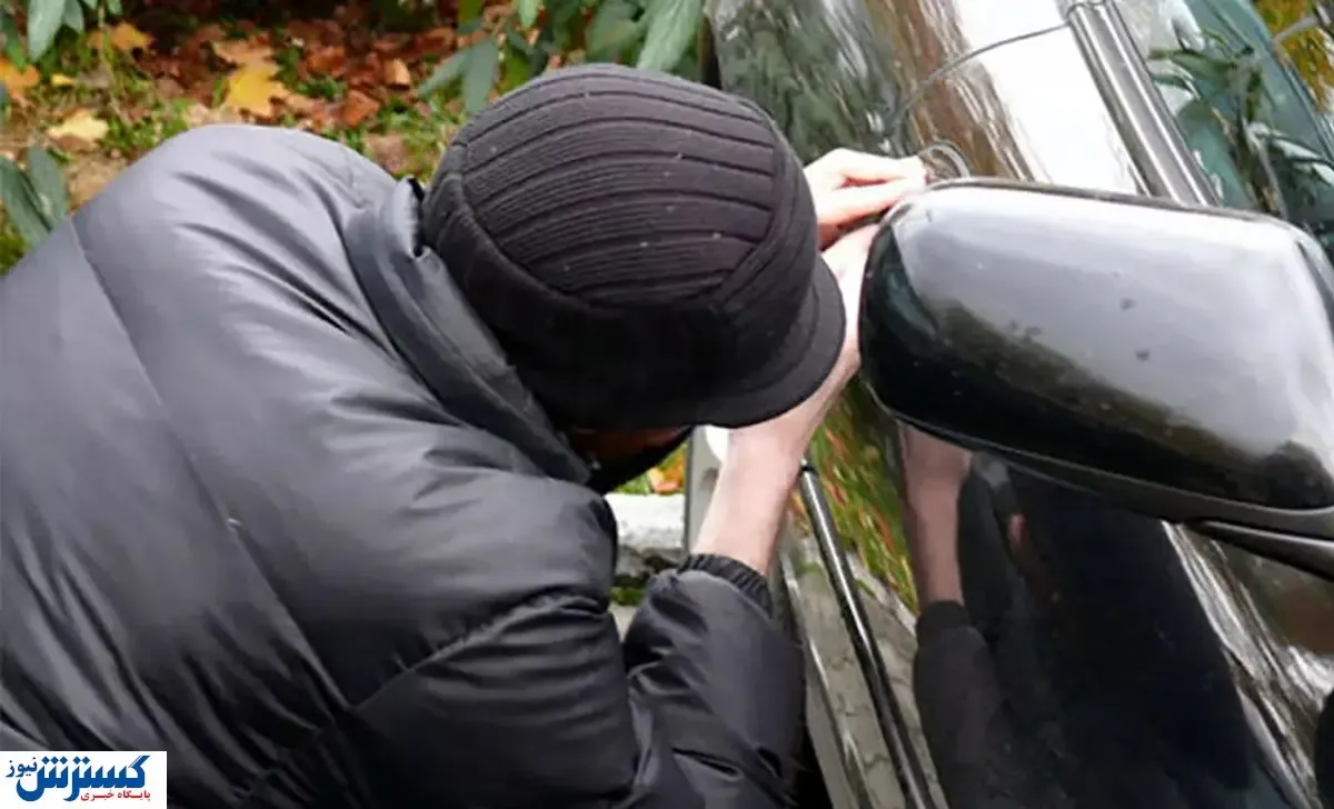 علاقه شدید این سارق به آینه بغل خودرو