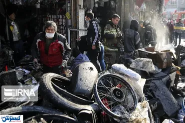 تصاویر/ حادثه آتشسوزی در میدان رازی