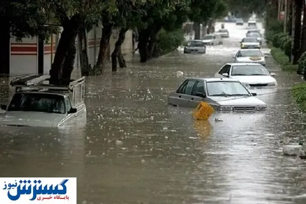 جاری شدن وحشتناک سیل در خیابان‌!+ فیلم