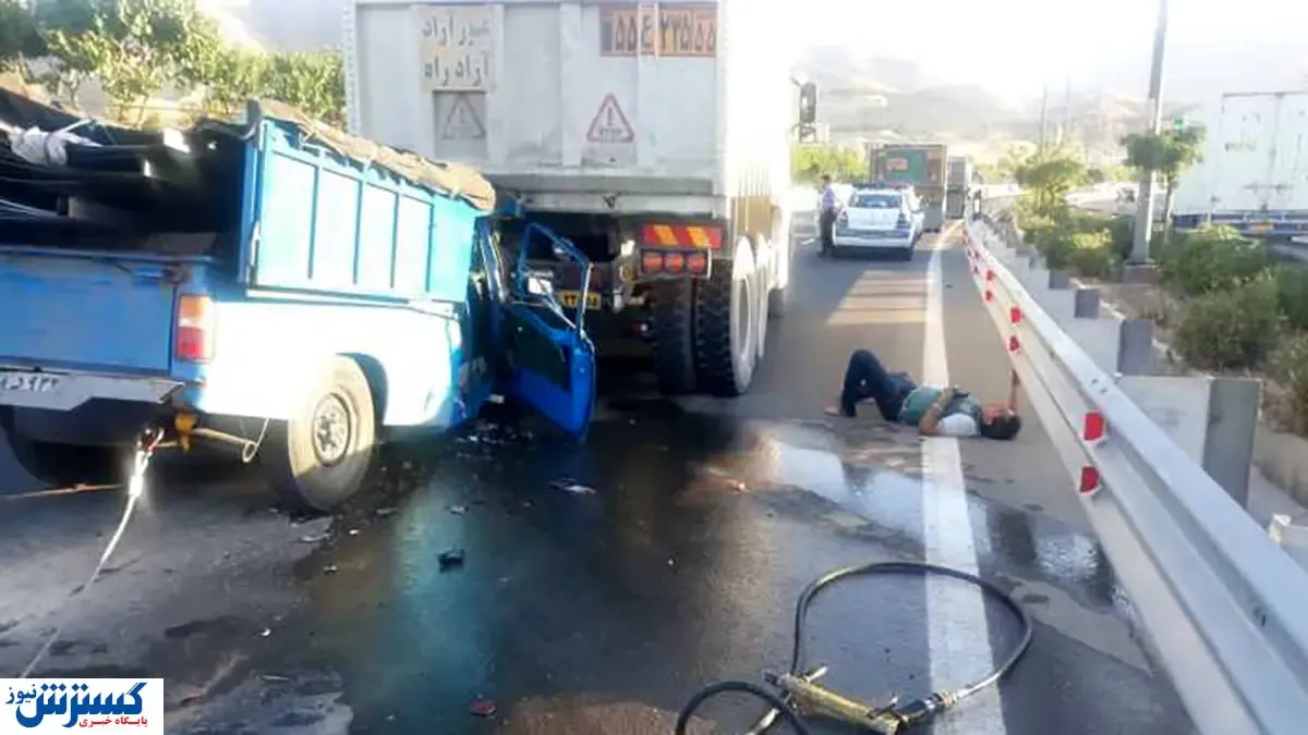 نیسان آبی مانع مرگ این راننده شد! / عکس