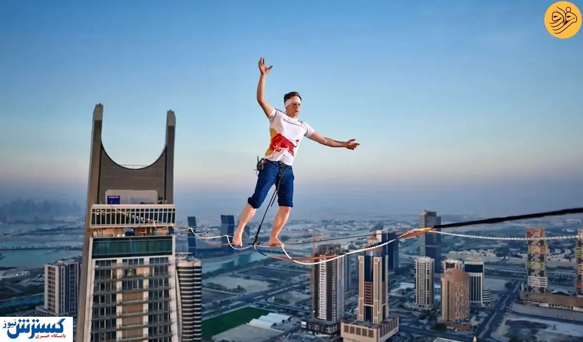 صحنه نفس‌گیر راه رفتن روی طناب+ فیلم