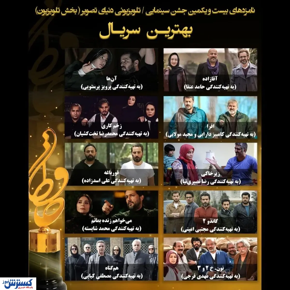 نامزدهای بخش تلویزیون جشن حافظ اعلام شد