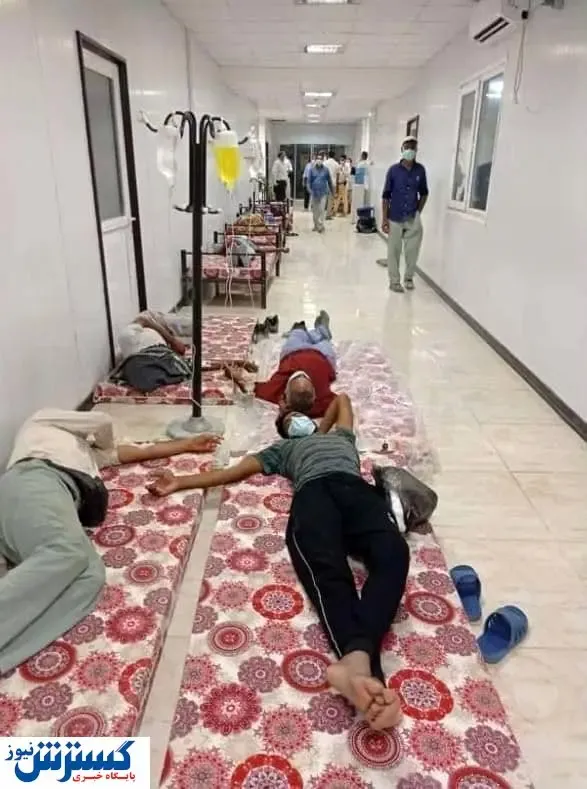 تصویری تلخ از بیماران کرونایی در راهروی بیمارستان!