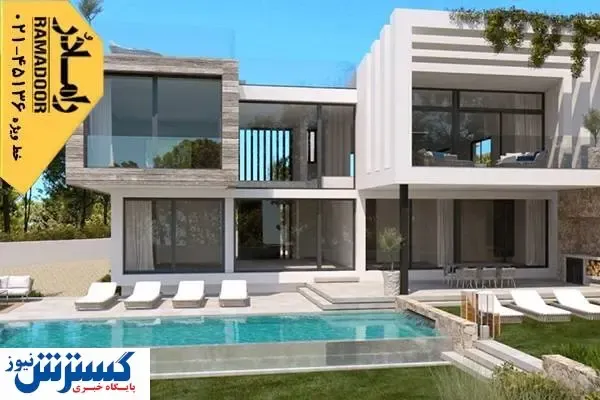 نمای شیشه‌ای ویلا