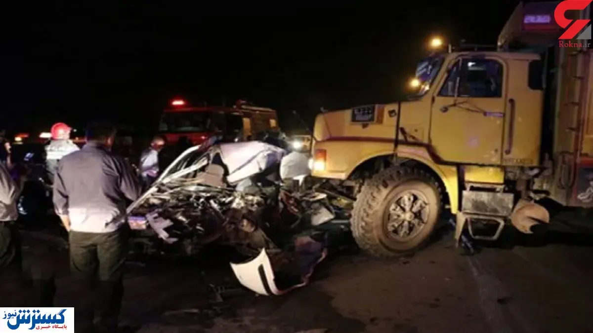 تصادف وحشتناک و مرگبار کامیون و پراید / عکس