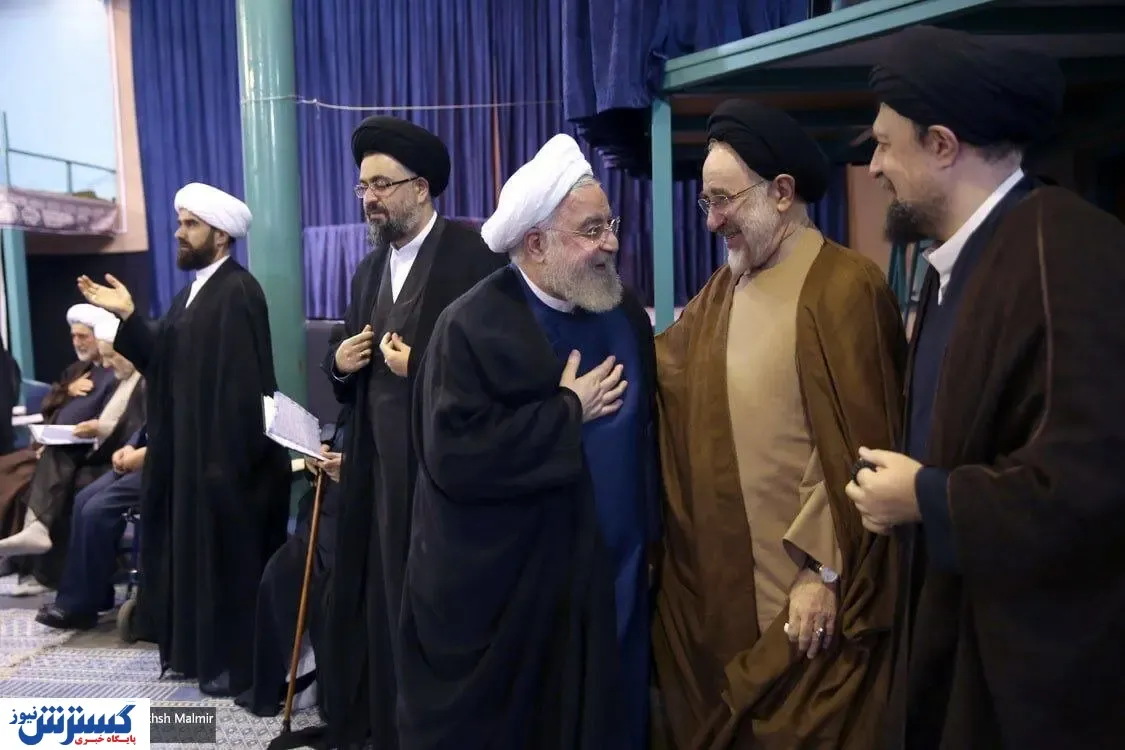 همنشینی  امروز خاتمی و روحانی درکنار سید حسن خمینی