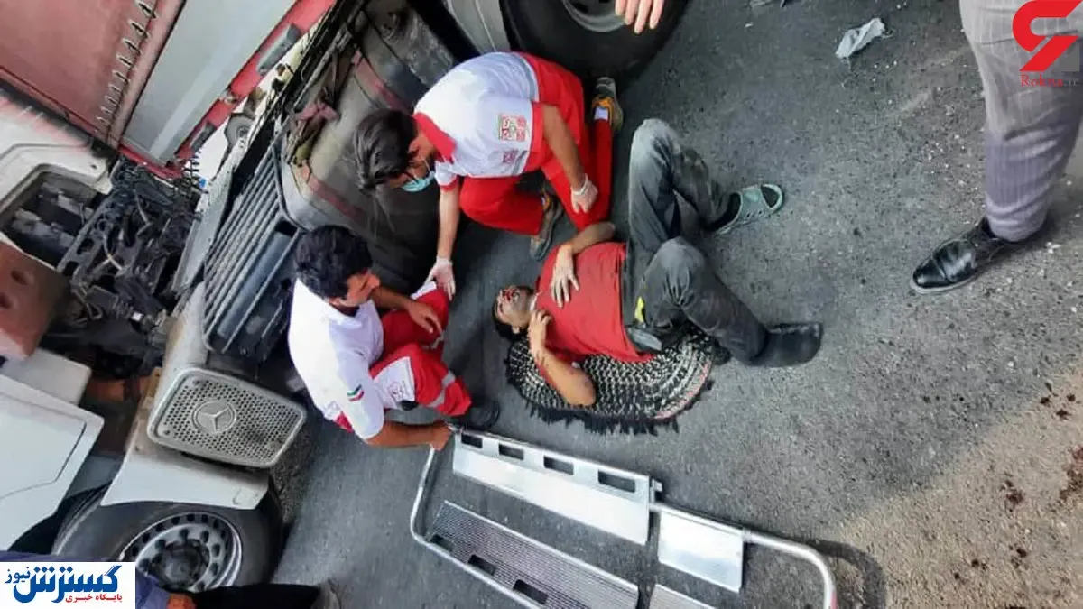 نجات معجزه آسای این جوان از زیر تریلی!+عکس