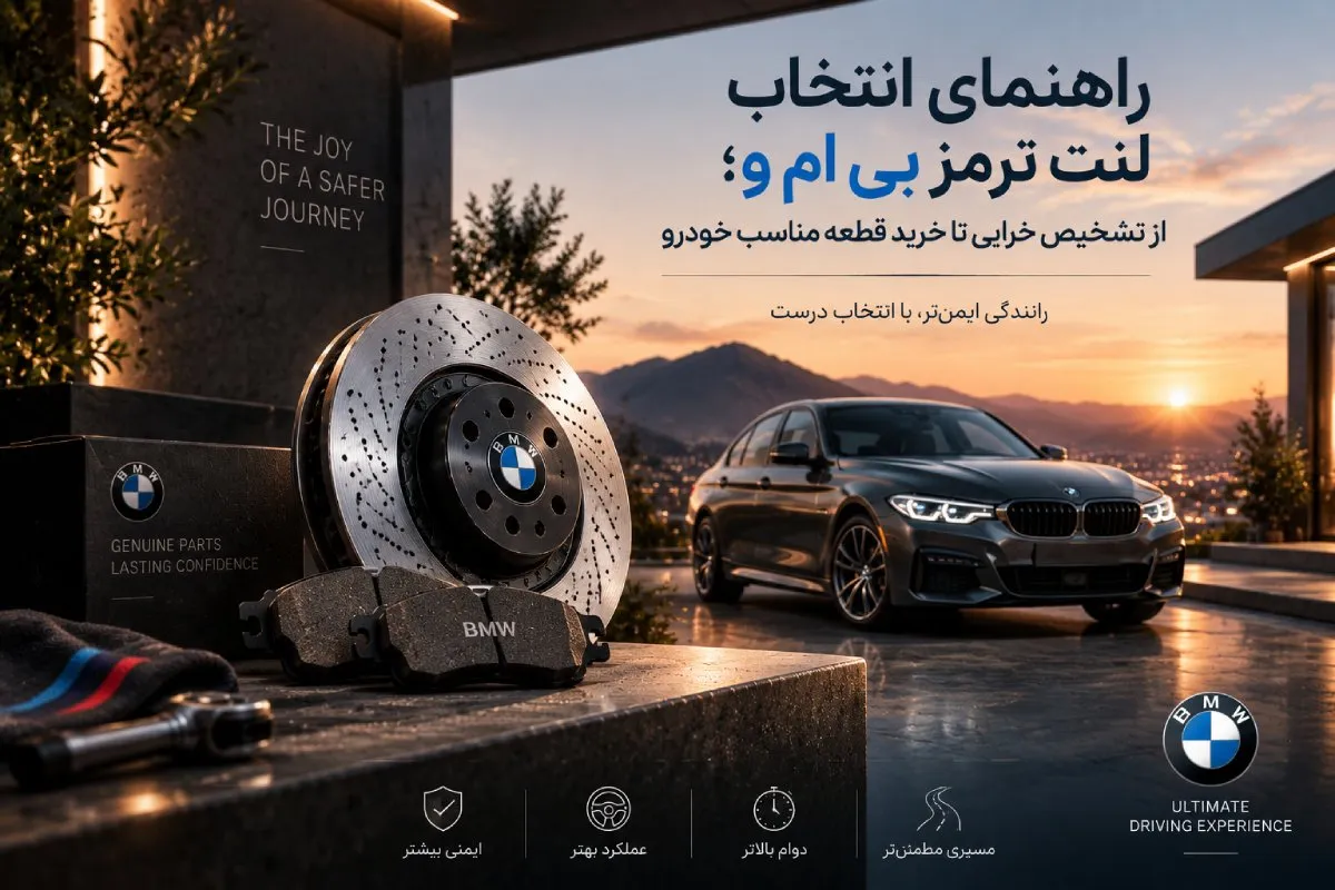 راهنمای انتخاب لنت ترمز بی ام و؛ از تشخیص خرابی تا خرید قطعه مناسب خودرو راهنمای انتخاب لنت ترمز بی ام و؛ از تشخیص خرابی تا خرید قطعه مناسب خودرو