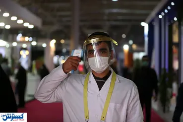 تصاویر/ رعایت پروتکل‌های بهداشتی در یک رویداد نمایشگاهی