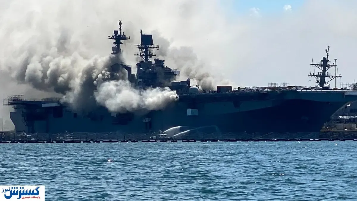 انفجار در ناوشکن آمریکایی + فیلم
