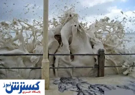 ساحلی که موج های کاپوچینویی دارد! + عکس