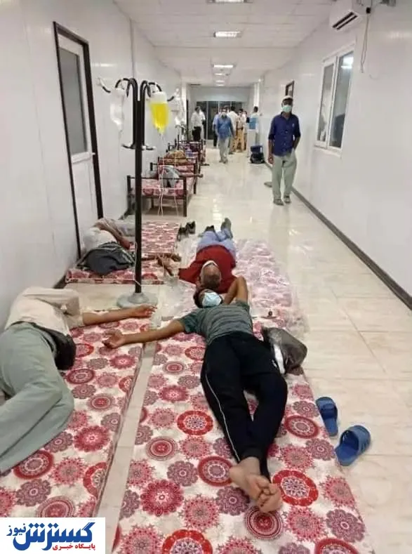 تصویری تلخ از بیماران کرونایی در راهروی بیمارستان!