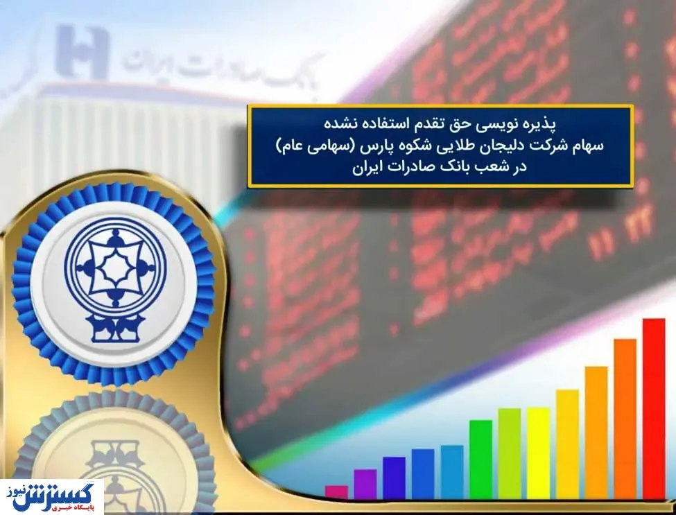 ​تمدید پذیره‌نویسی افزایش سرمایه دلیجان طلایی شکوه پارس در بانک صادرات