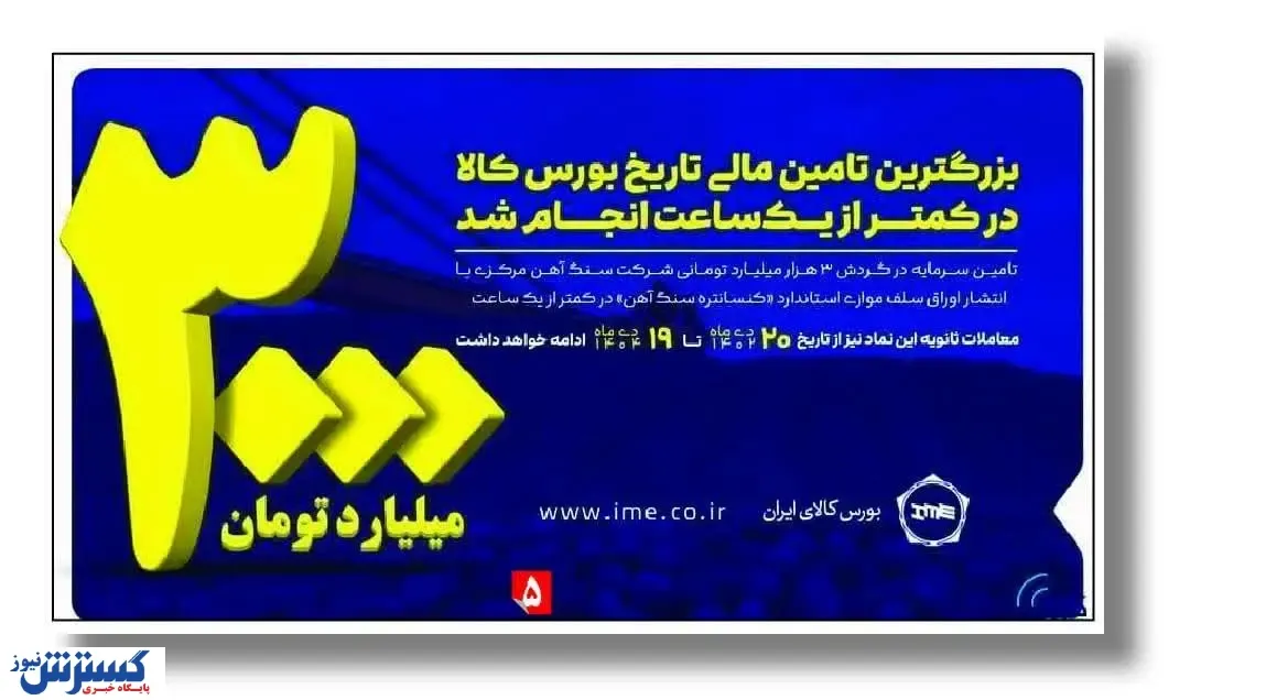 ۳ هزار میلیارد تومان برای پروژه های توسعه ای شرکت سنگ آهن مرکزی ایران